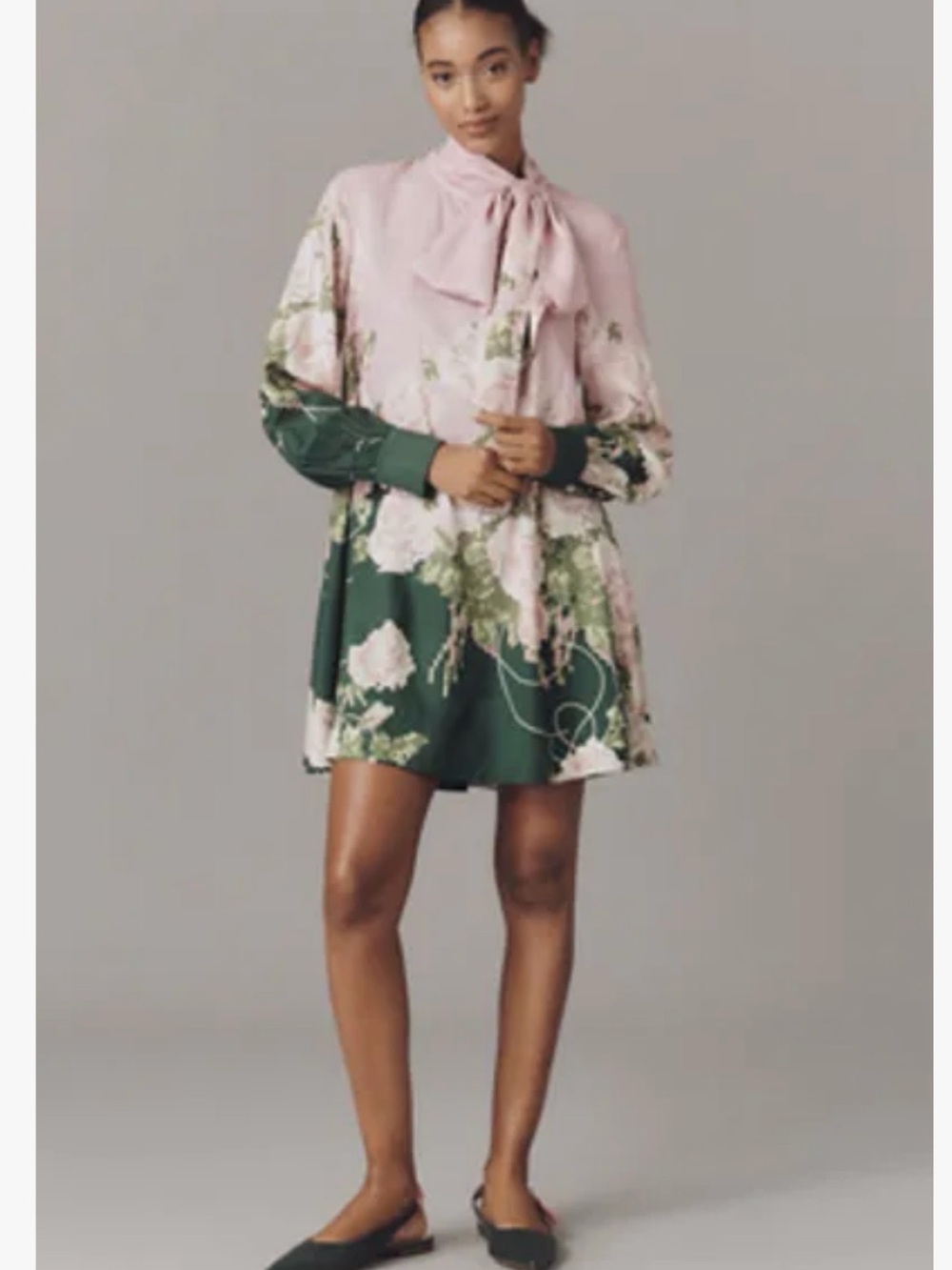 Anthropologie Pink and Green Floral Mini Dress - Picture 15 of 15
